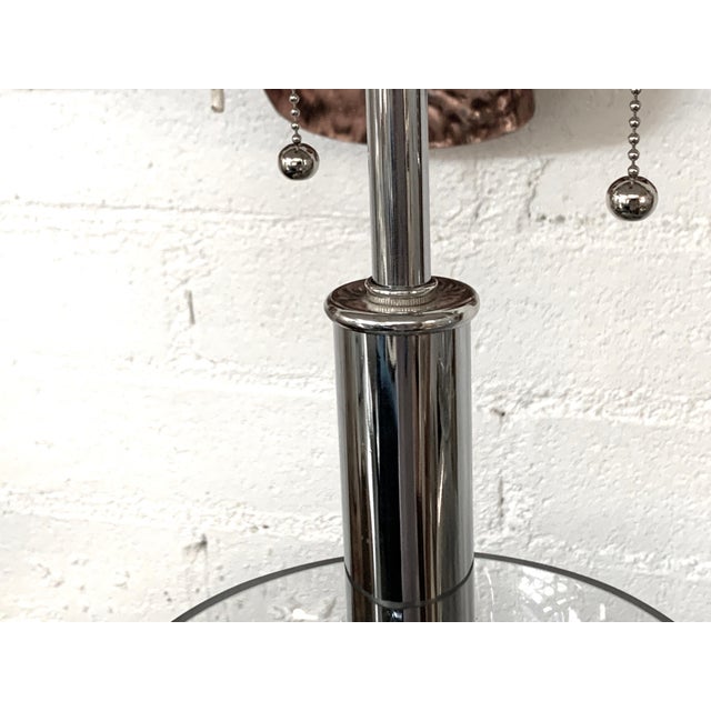 1960s Etched Glass Lamps - a Pair For Sale - Image 4 of 15