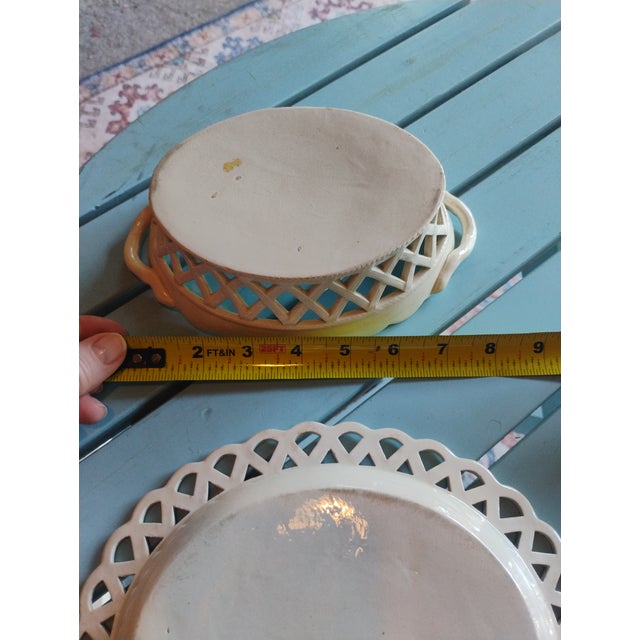 Mid 18th Century Georgian Cream Ware Reticulated Basket With Underdish For Sale In Boston - Image 6 of 10