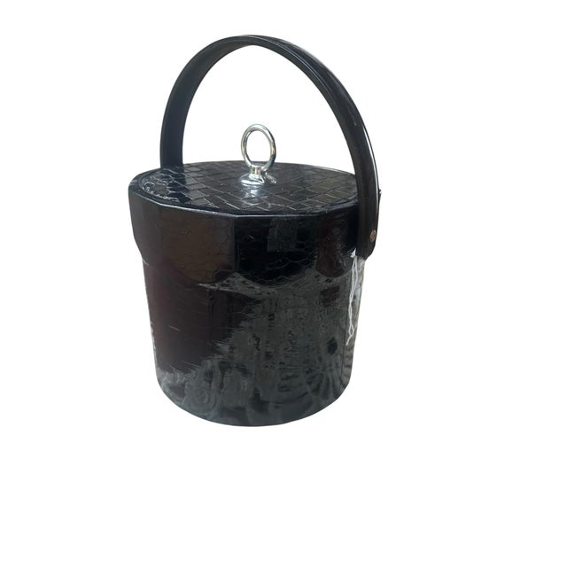 Black 1970s Mid Century Modern Black Vintage Ice Bucket For Sale - Image 8 of 12
