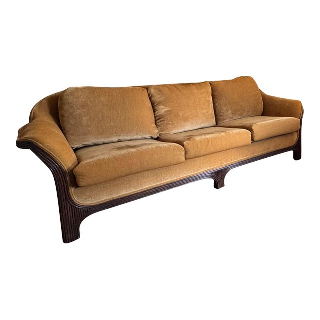1980s 3 Seater Designer Rattan Sofa by Lacor For Sale