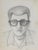 Mid-Century Modern Vintage Mid Century Man in Glasses Portrait Drawing For Sale - Image 3 of 3