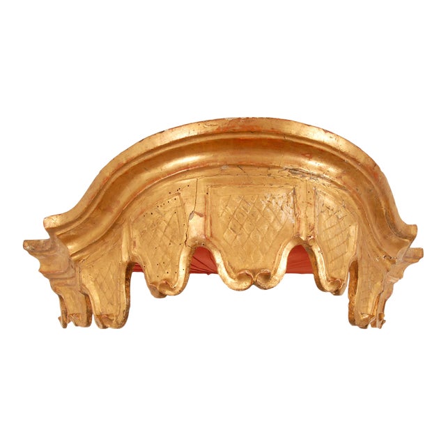 18th Century French Country Style Carved Gold Giltwood Crown Wall