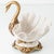 Metal Hollywood Regency Sculptural Porcelain Swan Bowl For Sale - Image 7 of 16