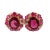 Vintage Italian 18k Gold Pink Tourmaline Ruby Sapphire Diamond Cluster Earrings For Sale - Image 9 of 15
