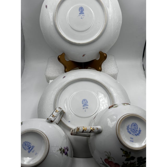 Herend Original Fruits and Flowers (Bfr) 700 Set of 6 Soup Cups and 6 Soup Cup Saucers For Sale - Image 10 of 12