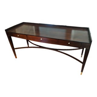 Barbara Barry Wood Desk With 3 Drawers With Ivory Detail For Sale
