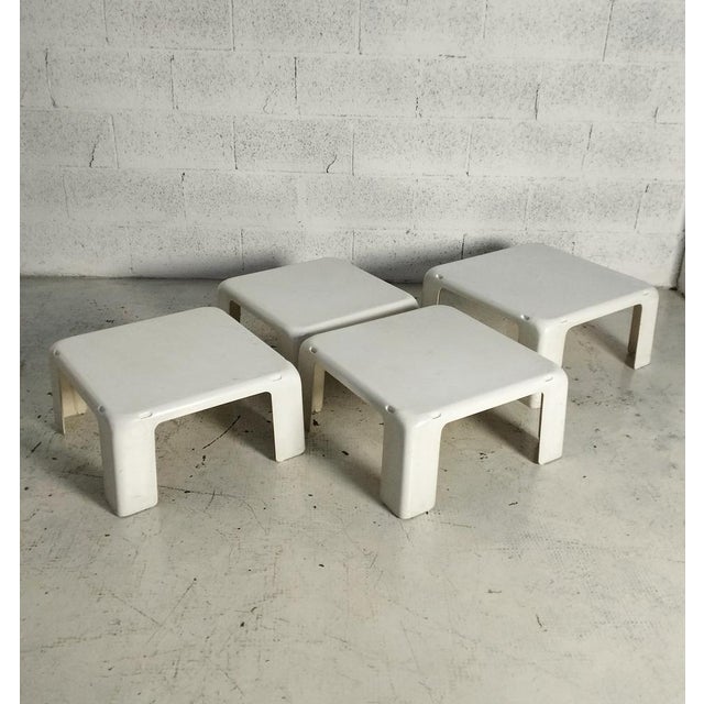 White Set of 4 Stackable Nesting Tables I 4 Gatti by m.bellini - C&b Italia 70s , 1970s, Set of 4 For Sale - Image 8 of 17