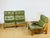 1960s Vintage Scandinavian Modular Sofa in Green Leather and Oak, 1960s, Set of 3 For Sale - Image 5 of 18