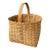Vintage French Square Splint Wood Gathering Basket — Hand‑Woven Market Tote For Sale