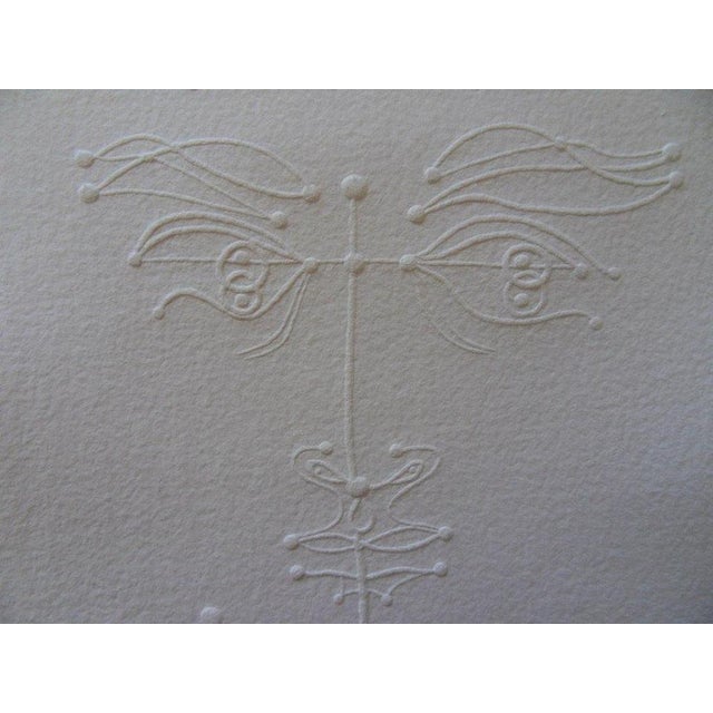 Jean Cocteau (1889-1963) (after) Charming Face Wood engraving by embossing Signed in the plate On paper from Moulin de...