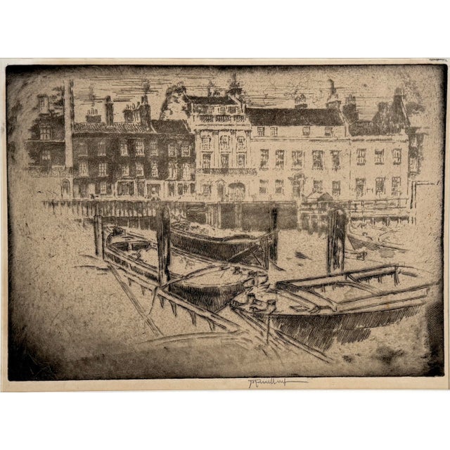 Old Houses, Milbank Grosvenor Road London 1906 This an etching of Grosvenor Road Old Houses, done in 1906 by American...