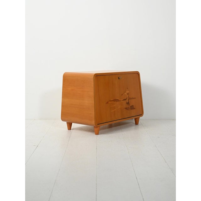 Scandinavian Sideboard in Inlaid Elm, 1940s For Sale - Image 4 of 13