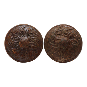 Pair of Antique Swirl Lockwood Cast Iron Door Knobs