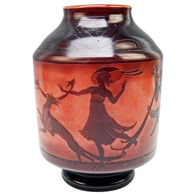 Cameo Vase with Frieze Figurines by Georges de Feure for Daum Frères Nancy, 1920s For Sale - Image 11 of 11