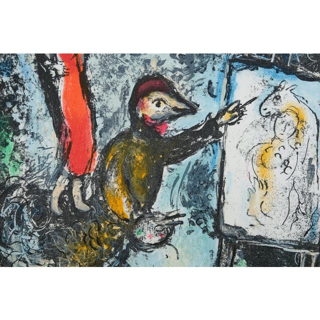Modern Marc Chagall, Couple et artiste devant Saint Jeannet, Lithograph For Sale - Image 3 of 6