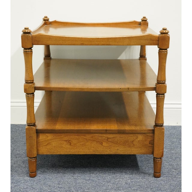 Statton Trutype Asian Inspired Mid Century Modern 24" Tiered Accent End Table For Sale - Image 12 of 12