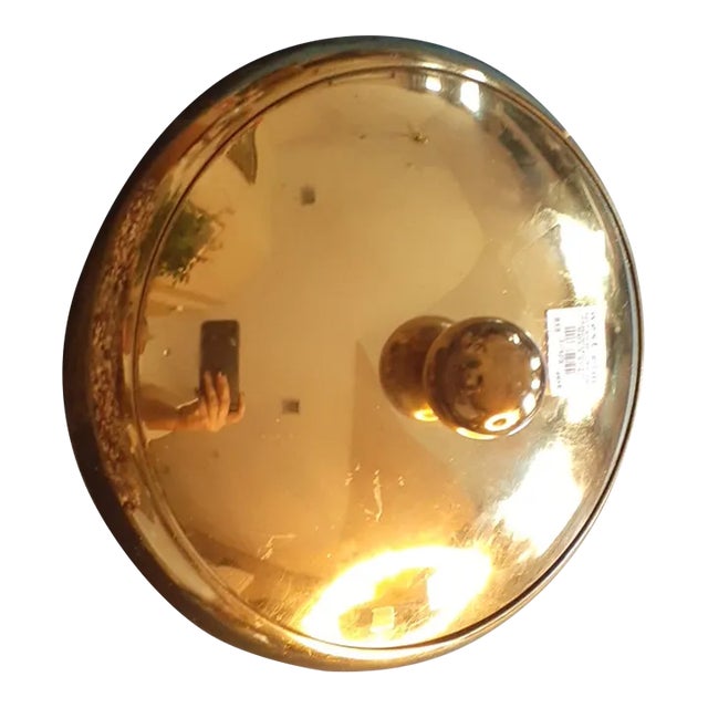 1990s West Elm Solid Brass Lidded Compote For Sale