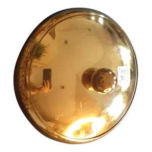 1990s West Elm Solid Brass Lidded Compote