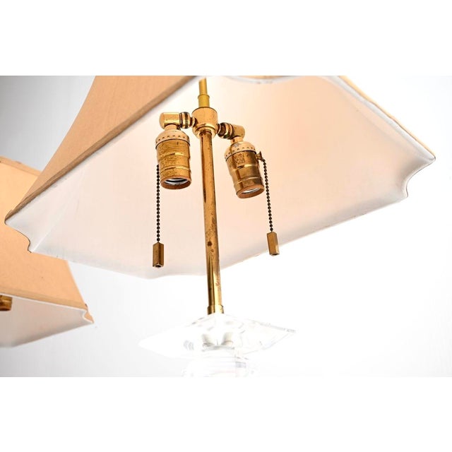 Metal Vintage Acrylic and Brass Table Lamps from Karl Springer, 1970s, Set of 2 For Sale - Image 7 of 12