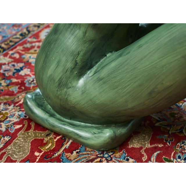 Metal Coffee Table with Bronze Statue of Young Woman For Sale - Image 7 of 13