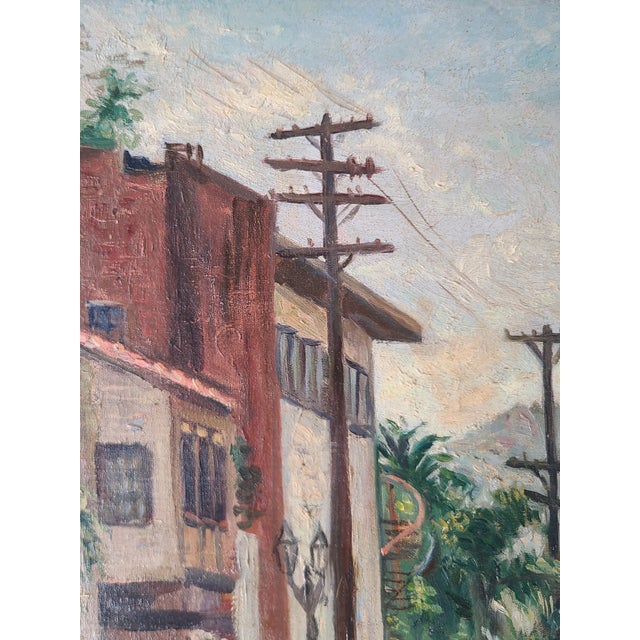 Saul Kovner 1940s Oil Painting Los Angeles Cityscape Hollywood Hills Wpa For Sale - Image 4 of 18