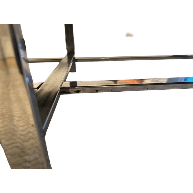 Mid-Century Modern Chrome & Smoked Glass Coffee Table With Walnut Detail, 1960s–70s For Sale - Image 9 of 10