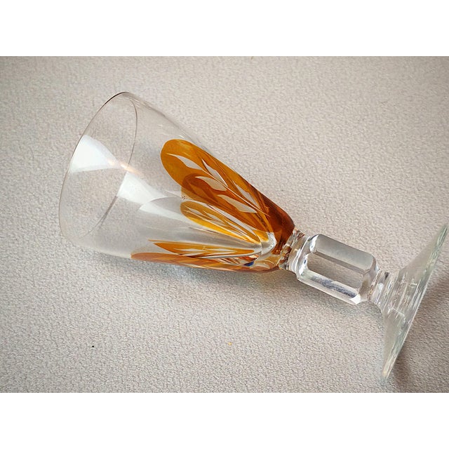 Golden Honey Amber Carafe with Glasses, Set of 7 For Sale - Image 9 of 11