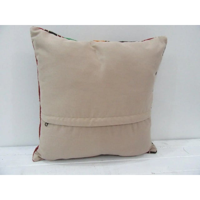 Contemporary Handwoven Colorful Turkish Kilim Pillow Cover For Sale - Image 3 of 4