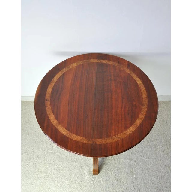 Victorian Burr Walnut, Mahogany & Ebony Circular Centre Table For Sale - Image 6 of 17