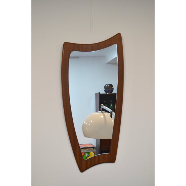 1960s Mid-Century Danish Teak Wall Mirror with Sculptural Frame, 1960s For Sale - Image 5 of 10