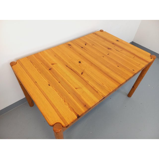 Vintage Rectangular Pine Dining Table with Extensions, 1970s For Sale - Image 4 of 18