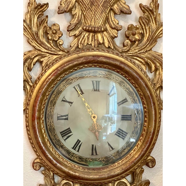 Mid-Century Italian Neoclassical Giltwood Wall Clock by Palladio. For Sale - Image 12 of 12