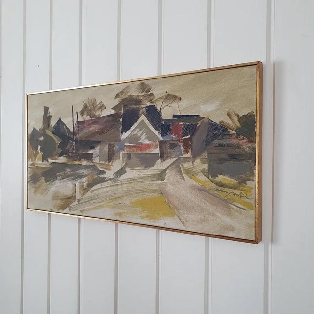 Adrian Van Arkel, Modernist Houses, 1960s, Oil on Canvas For Sale - Image 6 of 18