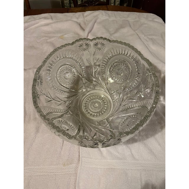 1950s Large Pressed Glass Punch Bowl Set - 13pcs For Sale - Image 10 of 14