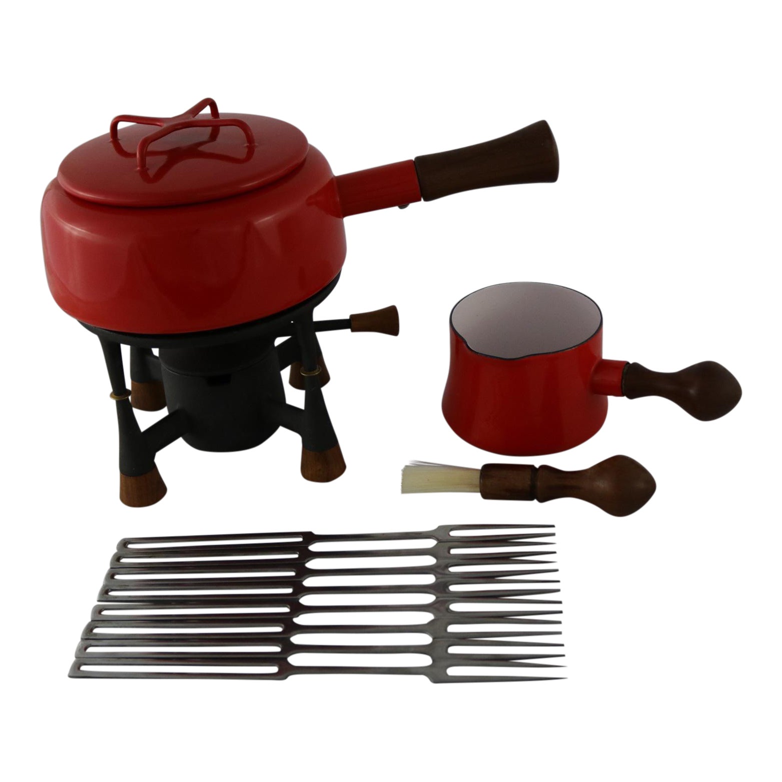Dansk Kobenstyle Fondue Set and Butter Warmer with Eight France IHG Fondue Forks Chairish