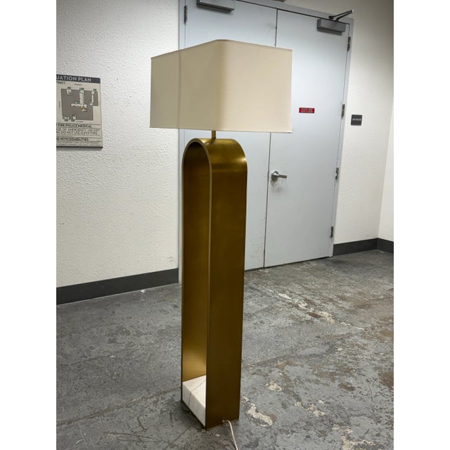 Arteriors Home Rylan Antique Brass + Marble Floor Lamp For Sale In San Francisco - Image 6 of 12