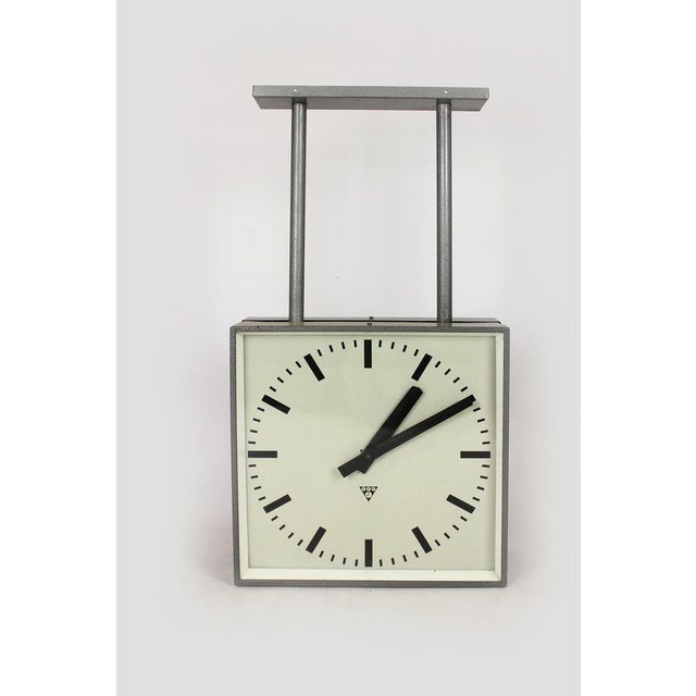Large Double-Sided Railway Clock from Pragotron, 1980s For Sale - Image 9 of 18