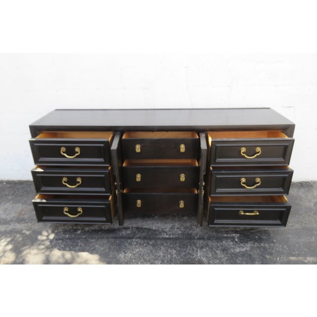 Hollywood Regency Century Hollywood Regency Long Low Dresser Sideboard Media Cabinet 5887 For Sale - Image 3 of 12