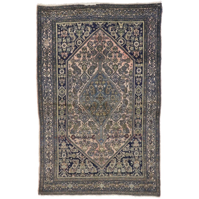 Antique Persian Bibikabad Rug - 04'05 X 06'08 For Sale - Image 9 of 9