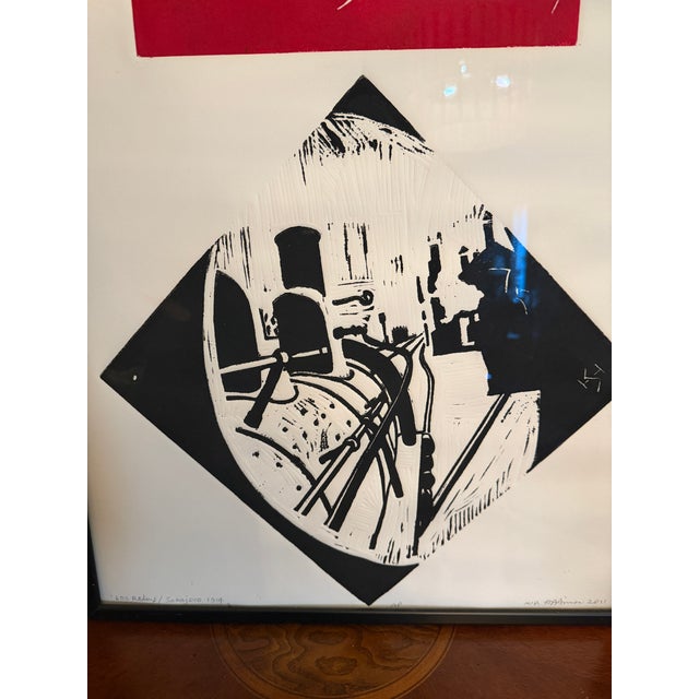 Printmaking Materials 60s Redux/Sarajevo 1914" Original Linocut by Herbert Simon, Signed a.p. For Sale - Image 7 of 8