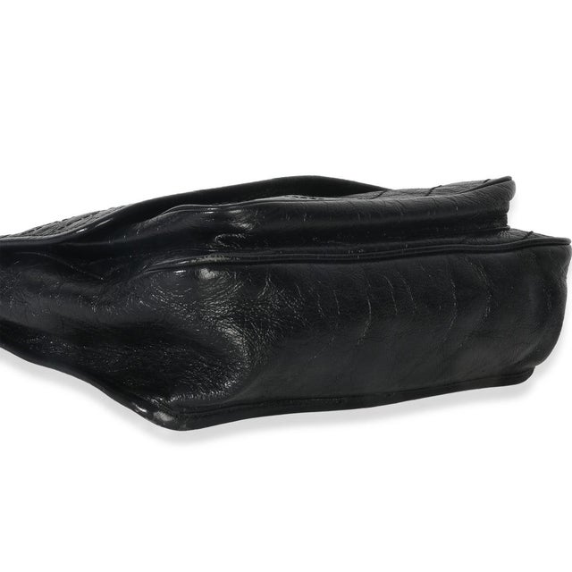 Animal Skin Black Crinkled Calfskin Matelasse Medium Niki Chain Satchel For Sale - Image 7 of 9