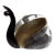 Murano Vetreria Venier Label Gold Silver Flecks Black Italian Art Glass Snail Paperweight Figurine For Sale