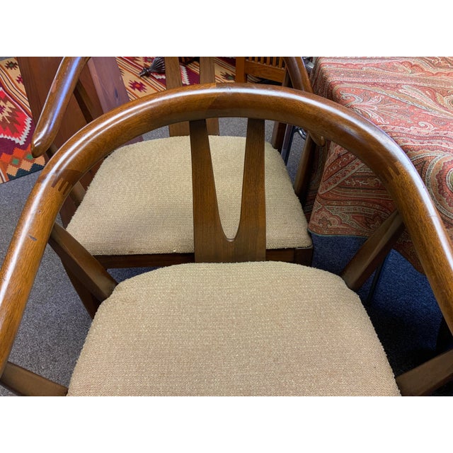 Mid 20th Century Blowing Rock Furniture Set of Six Walnut Wishbone Style Dining Chairs For Sale - Image 15 of 15