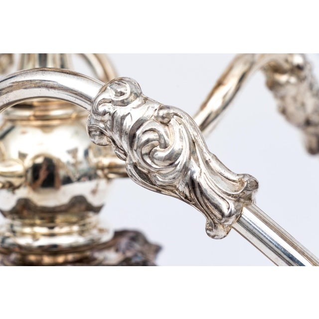 Sheffield Silver Co. Pair of 19th Century Sheffield Silver Plate Five Candle Candelabrums For Sale - Image 4 of 10