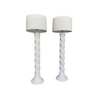 1970s Michael Taylor Spiral Column Lamps – a Pair For Sale