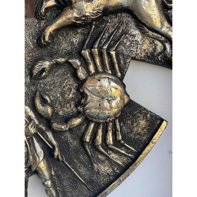 Black Huge Vintage Mid-Century Brutalist Zodiac Mirror by Finesse Originals For Sale - Image 8 of 11