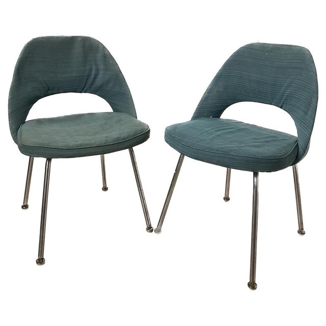Set of Conference Chairs with Steel Legs by Saarinen, 1960s For Sale - Image 15 of 15