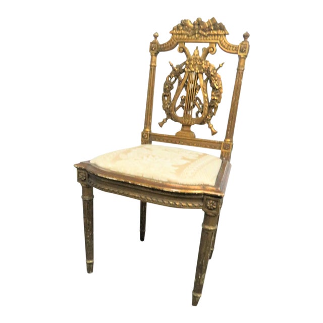 Late 19th Century Louis XV Gold Gilt Carved Music Themed Chair Chairish
