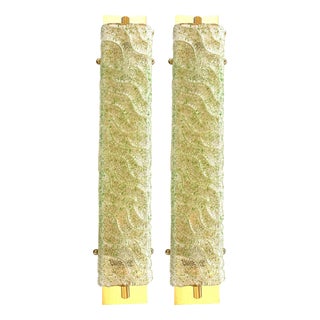Gold 24k Wall Sconces with Green Graniglia Murano Glass by Simoeng for Simoeng, Set of 2 For Sale