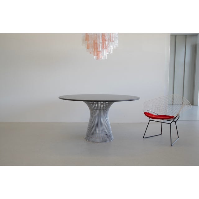 Black Round Warren Platner Dining Table with Stone Top by Warren Platner for Knoll International, 1969 For Sale - Image 8 of 9